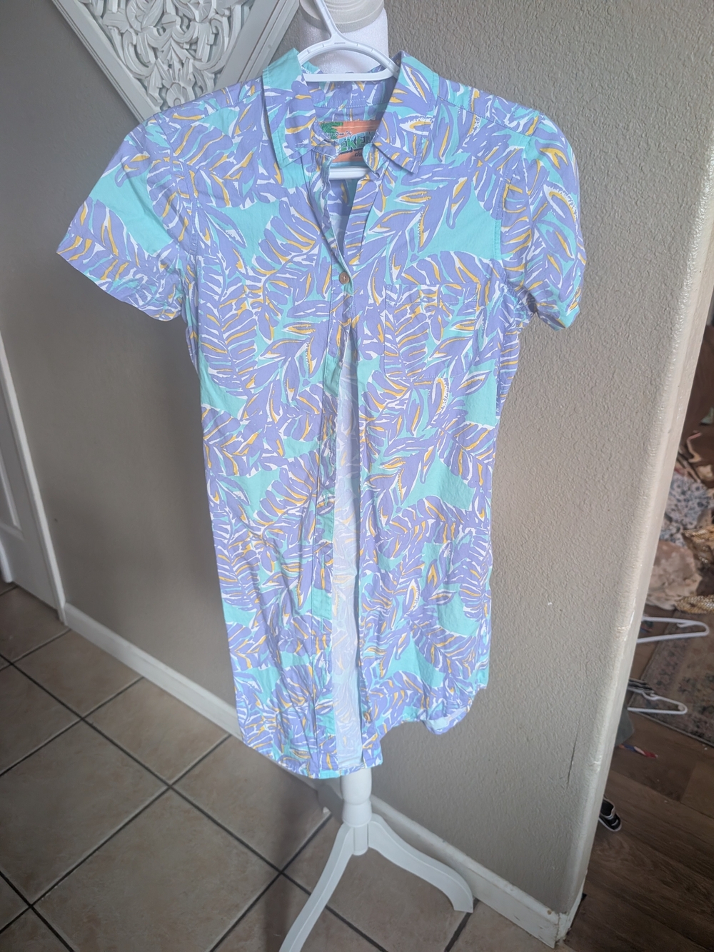 Chubbies Leaf Shirt Dress Xs